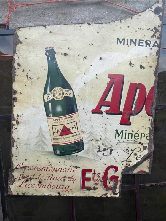 Image 1 of Vintage Apollinaris Advertising Sign 1950s - Metal