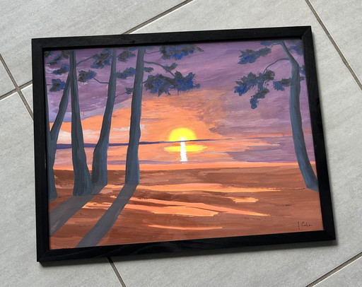 Gouache sur papier naturel 250g.  Format 40x30cm. 