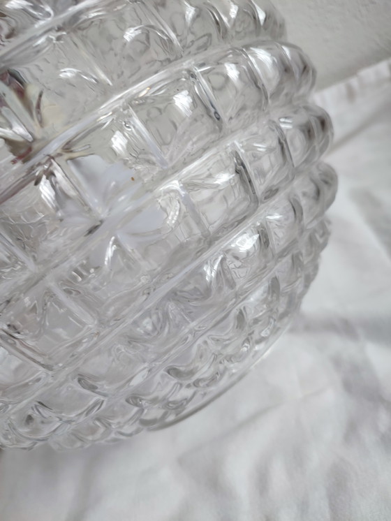 Image 1 of Crystal glass pendant bulb ceiling lamp Peill & Putzler 1960