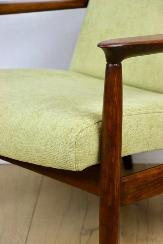 Image 1 of Sillón GFM-64, diseño de Edmund Homa de los años 70, color amarillo limón lima