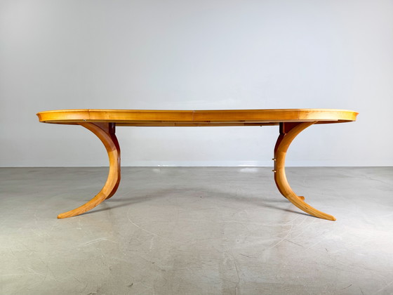Image 1 of Original midcentury dining table extendable cherry wood 1960s vintage