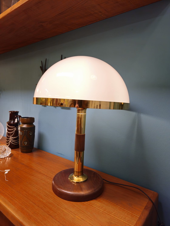 Image 1 of Lampada da tavolo vintage Temde Leuchten Lampada da scrivania in ottone teak