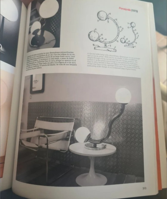 Image 1 of Bedeutende Persepolis-Lampe von Fase, 1973