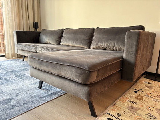 Modernes Sofa Grau Samt – 3-5 Sitzer Sofas, Metall (photo 4 of 5)