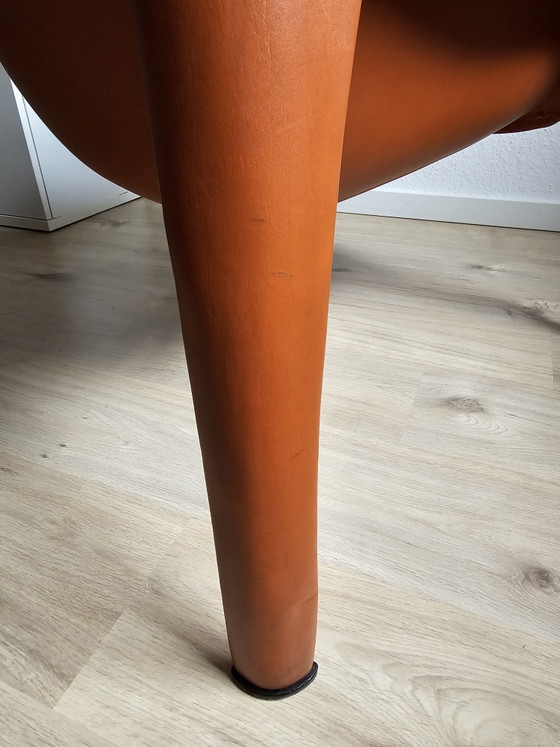 Uiterst zeldzaam: Sergio Mazza Space Age Fiberglass Lounge Chair – Volledig lederen uitvoering (jaren 60/70) (photo 8 of 15)