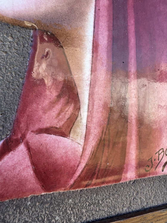 Fabiola Lava Enamel Painting by Borel, 1960s – Paintings & Drawings, Ceramic, Wood (photo 5 of 10)