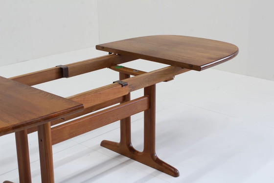 Image 1 of Vintage Danish Oval Extendable Dining Table Solid Teak Glostrup