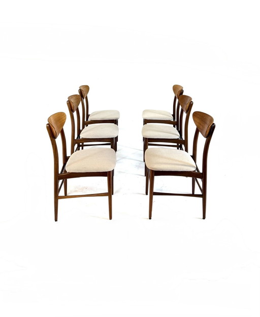 6 chaises de salle à manger danoises restaurées des années 60