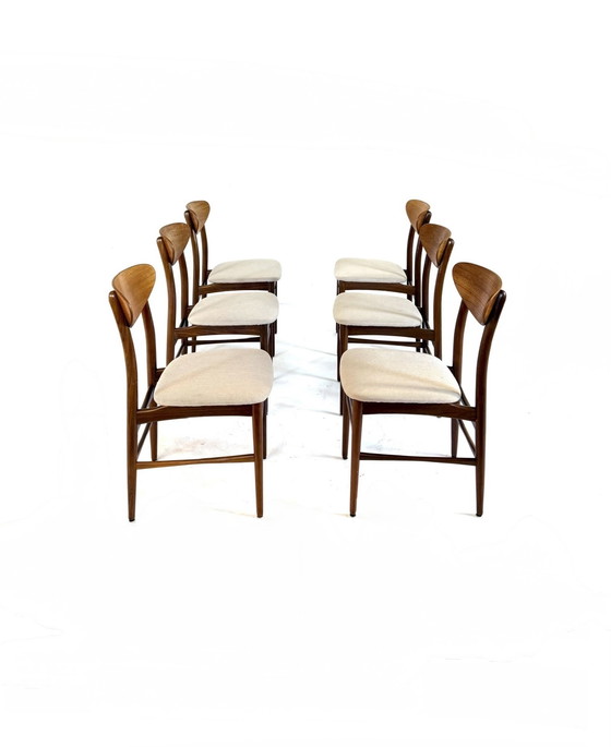 Image 1 of 6 chaises de salle à manger danoises restaurées des années 60