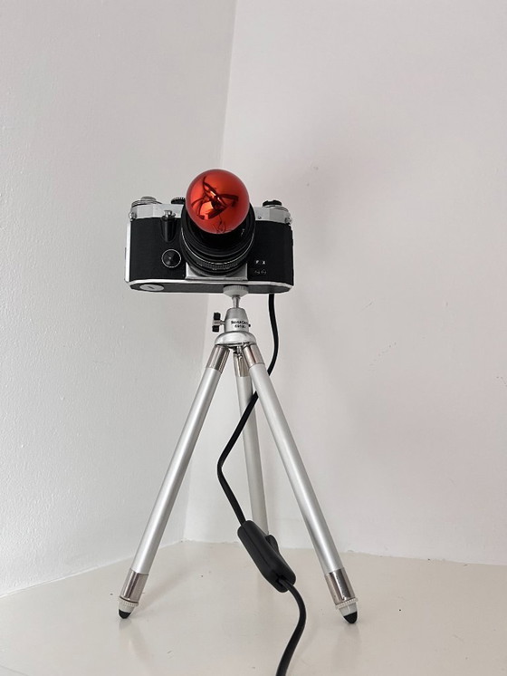 Image 1 of Lampe appareil photo Praktica vintage en métal