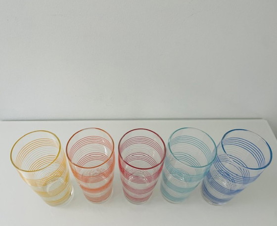 Image 1 of Set of 5 vintage Scandinavian long drink glasses
