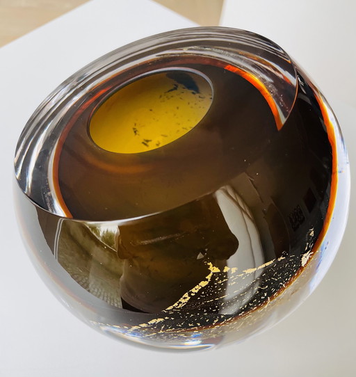 Objet en verre unique « MOCCA » de George Broft