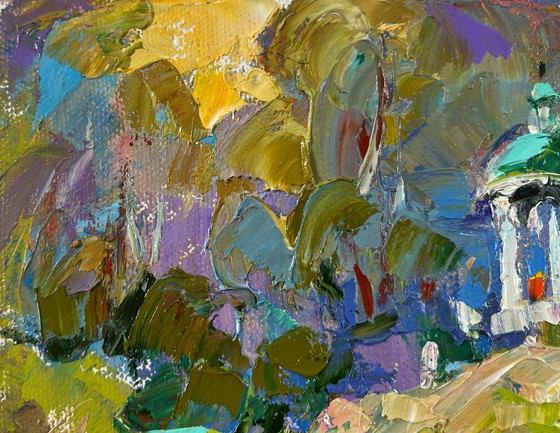 Image 1 of Original Oil Painting Summer Forest Landscape Silence surrounded by nature