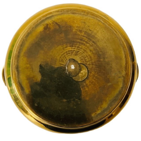 Image 1 of Vaso da fiori vintage in ottone dorato con cuori, anni '50