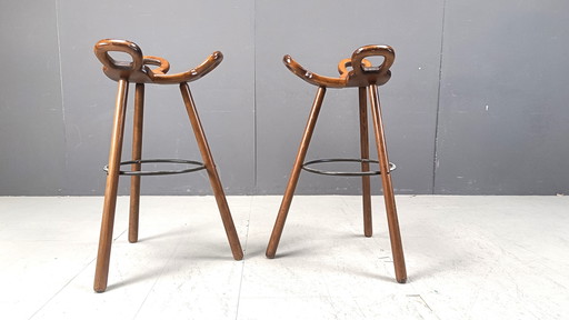 Tabourets de bar brutalistes du Mid Century - Lot de 5, années 1960