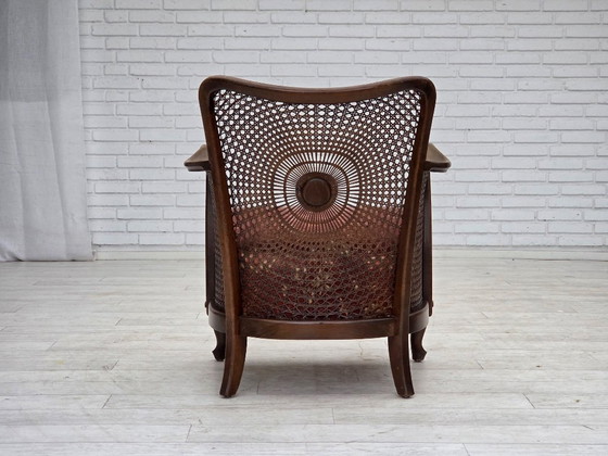 Image 1 of Poltrona danese, anni '50, velluto rosa salmone, rete metallica.