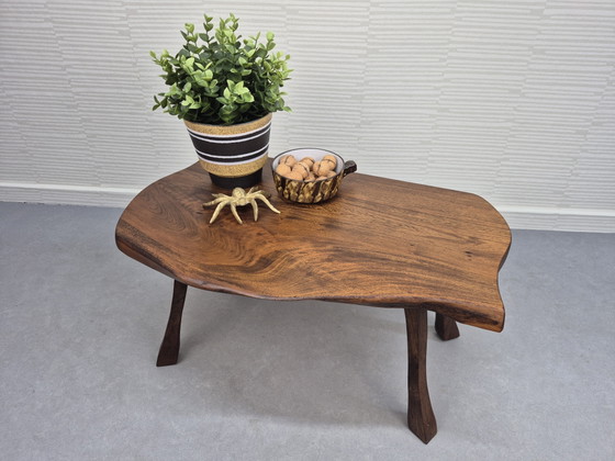 Vintage Bijzettafel Eiken. Brutalist/Wabi Sabi Plantentafel. – Wood (photo 5 of 11)