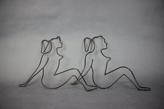 Image 1 of Set of 2 Woman Wall Decorations, 1950s