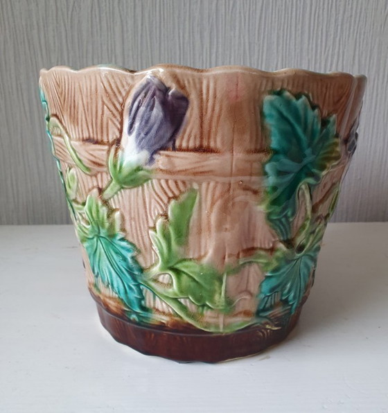 Image 1 of Antico vaso da fiori Art Nouveau in maiolica francese ca. 1900