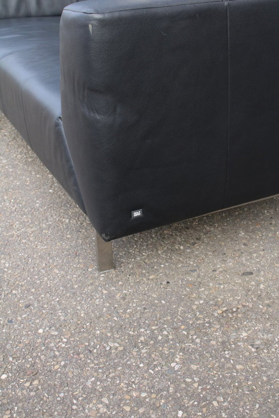 Rolf Benz Linea Sofa - Black Leather - Perfect Condition – 3-5 seaters (photo 5 of 5)