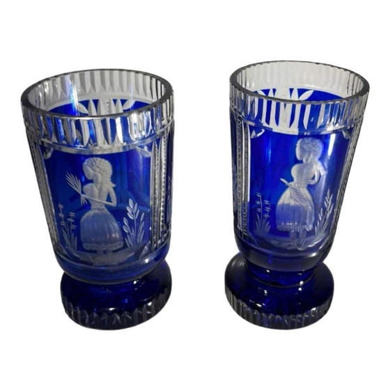 Verres en Cristal de Bohême, 1900, Lot de 2 – Verres et carafes, Crystal, Glass, Bohemian (photo 2 of 14)