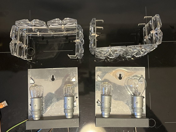 Image 1 of Een paar Kinkeldey nachtlampjes uit het midden van de 20e eeuw.