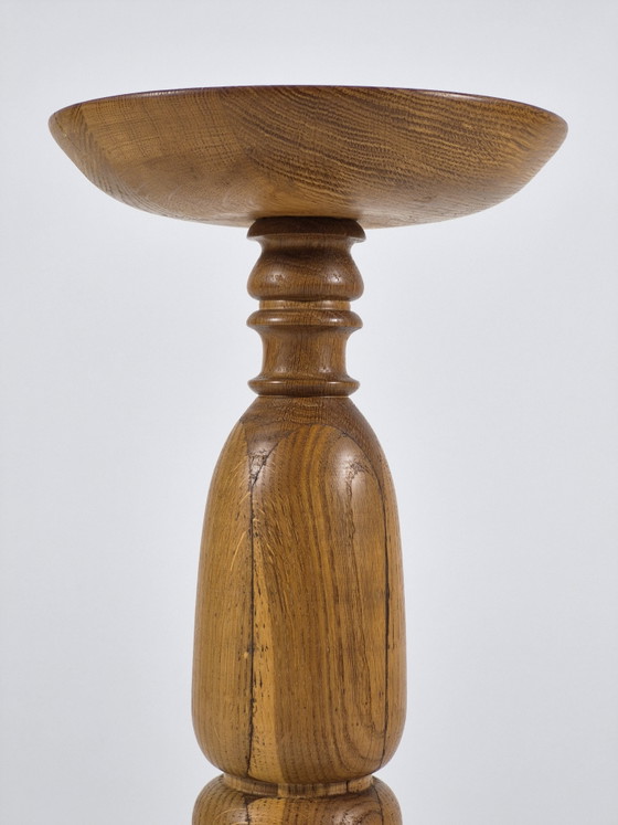 Colonna portafiori in rovere tornito, realizzata a mano negli anni '50. – Oggetti decorativi, Wood (photo 8 of 10)
