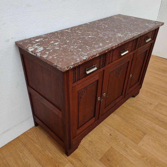 Buffet bas Vintage Ancien Commode Meuble de Salle de Bain avec Plateau en Marbre – Marble (photo 8 of 12)