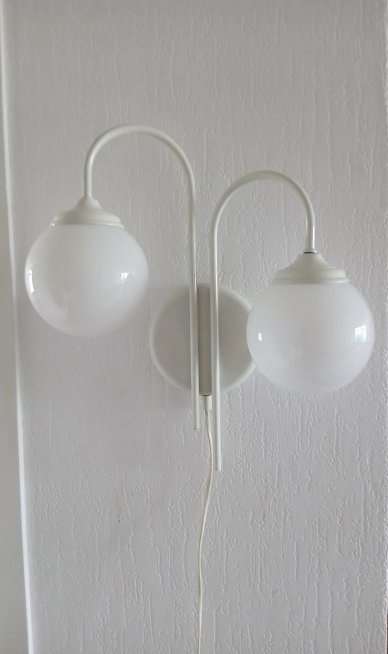 Wall light, Ball lamp - Space Age, 1970s, Vintage, Elco Lite, Metal, White (photo 4 of 7)