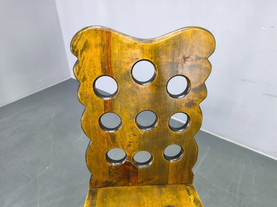 Image 1 of Set of 3 Brutalist Wooden Chairs, Czechoslovakia, 1950s