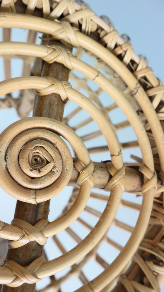 Image 1 of Pouf, jardinière, tabouret ou table d'appoint en rotin vintage des années 1960 par Dirk van Sliedrecht