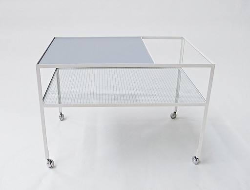 Carrello bar disegnato da Herbert Hirche per Holzäpfel, Germania, anni '50.