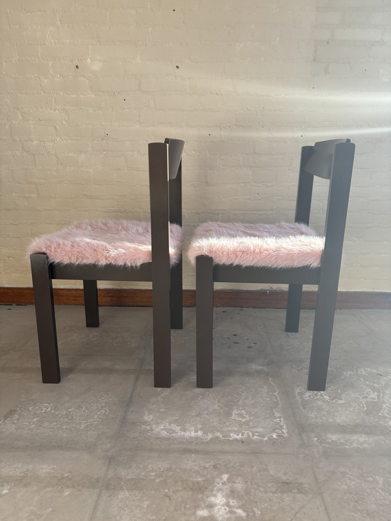 Image 1 of Sessel mit flauschigem Bezug – braun/rosa