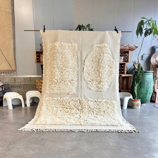 Modern Geometric Moroccan Rug, 190x300 Cm, Authentic Moroccan Carpet, Berber Rug, Handmade Moroccan Rug, Orange and Gray Berber