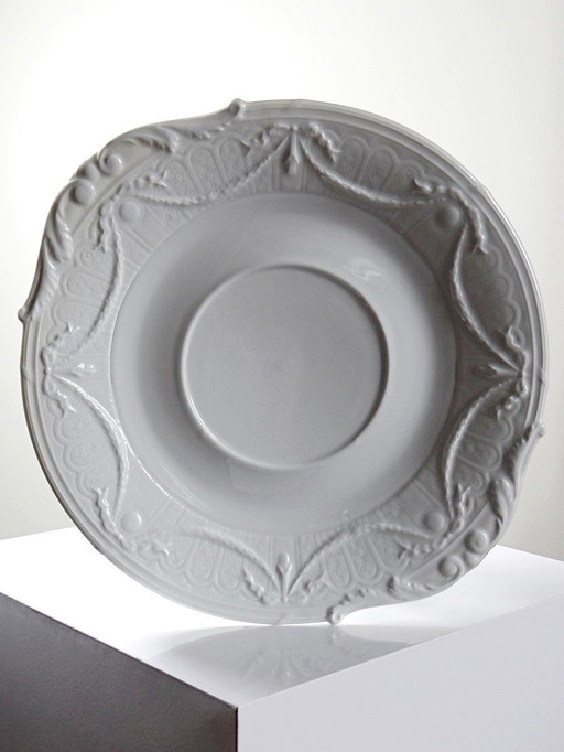 Very large Lafarge & Co Limoges porcelain centerpiece dish, vintage