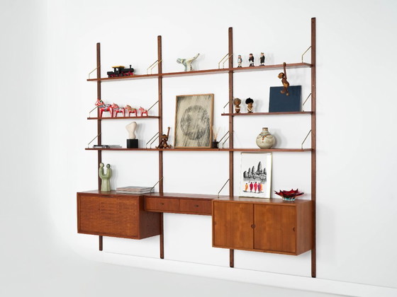 Image 1 of Teakhouten wandrek, Deens design, jaren 60, ontwerper: Poul Cadovius