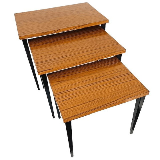 Image 1 of Vintage Mid-century modern Deens Design mimiset bijzettafels 1960's