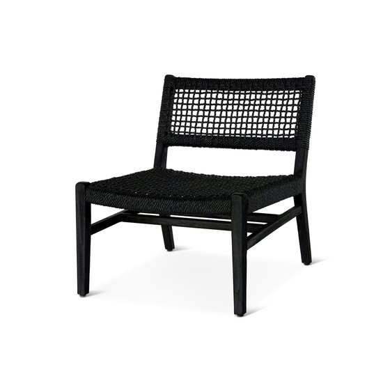Image 1 of Castle Line Teak Black lounge chair (set of 2) with side table
