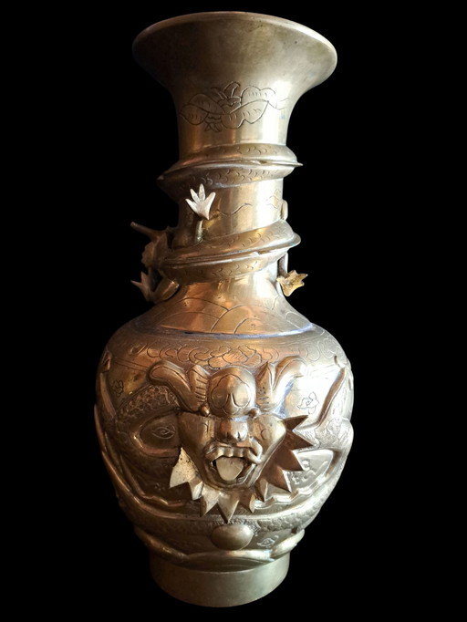 Chinese brass vase