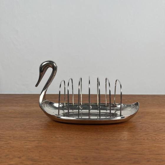 Image 1 of Bicchiere da toast a forma di anatra placcato in argento, 1970