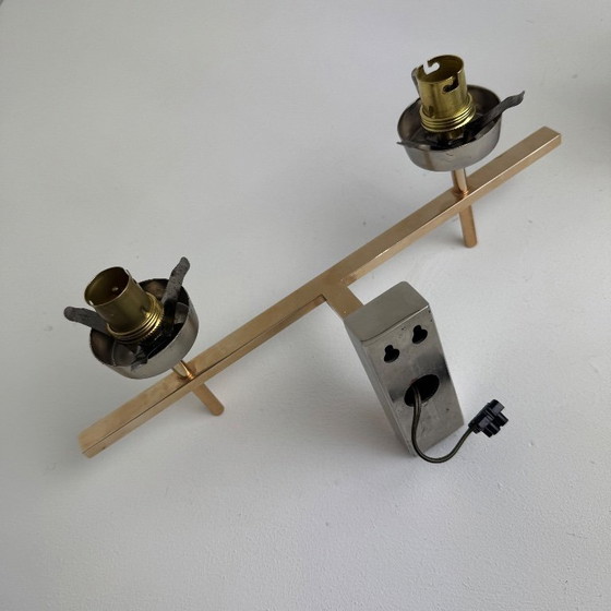 Image 1 of Vintage dubbele wandlamp "Maison Arlus" uit de jaren 1950