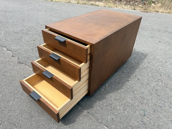 Image 1 of Teakhouten rolvoetstuk uit het midden van de 20e eeuw van Holzäpfel, Duitsland, jaren 60.