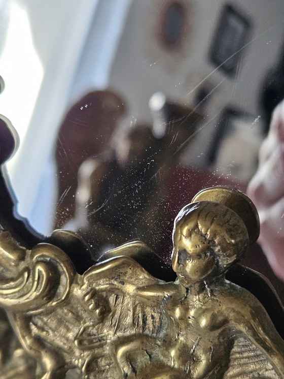 Image 1 of Specchio da tavolo in ottone barocco vintage