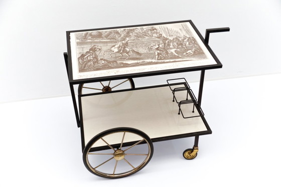 Image 1 of German Metal Serving Trolley, 1960s