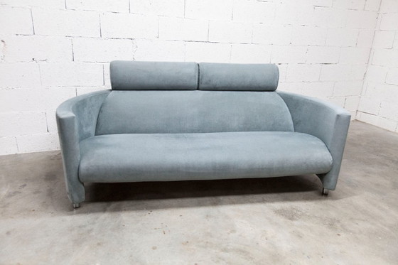 Image 1 of "Negresco" Sofa, designed by Bernard Massot for Neology France, in moiré velvet