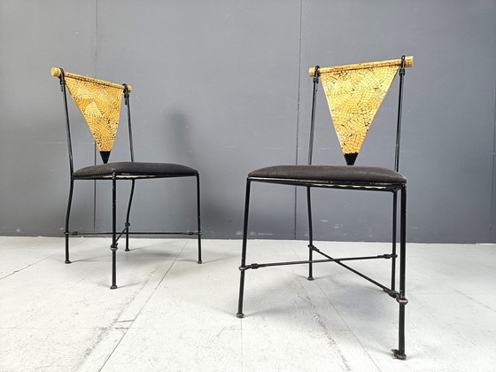 Image 1 of Set Of 6 Post Modern Dining Chairs, 1970S 