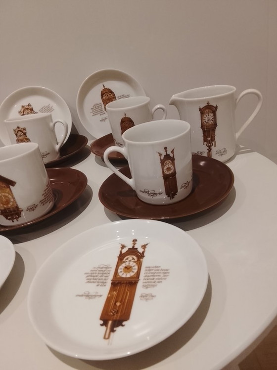 Image 1 of `Vintage Mitterteich Coffee Set - Clock Motif - - Bavarian Porcelain`