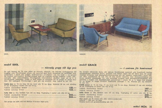 Zweisitzer-Sofa „Grace“ im skandinavischen Mid-Century-Stil mit braunem Stoffbezug von IKEA, Baujahr 1961 (photo 15 of 27)