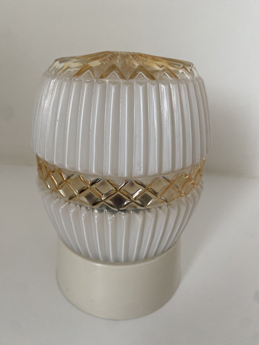 Vintage glass ceiling lamp from the 1960s in Art Deco style