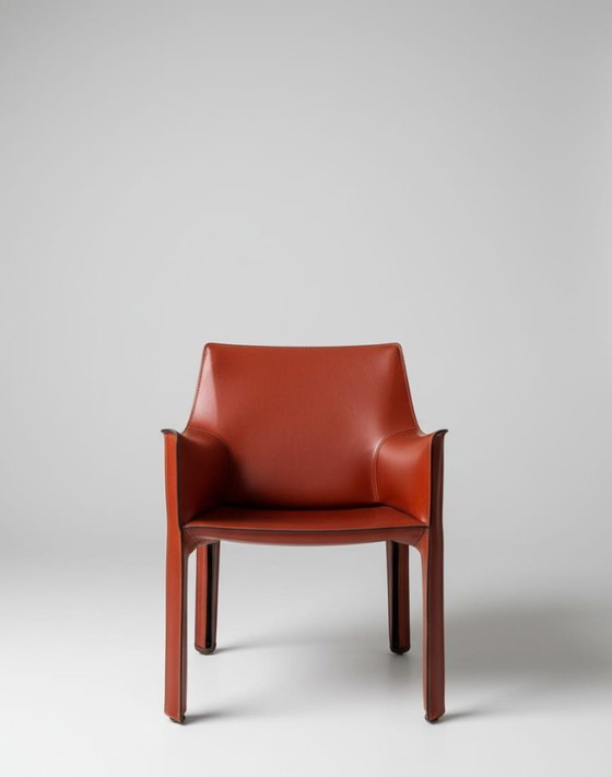 Image 1 of Coppia di poltrone Cassina Cab 413 di Mario Bellini - Pelle Cognac - Icona del design